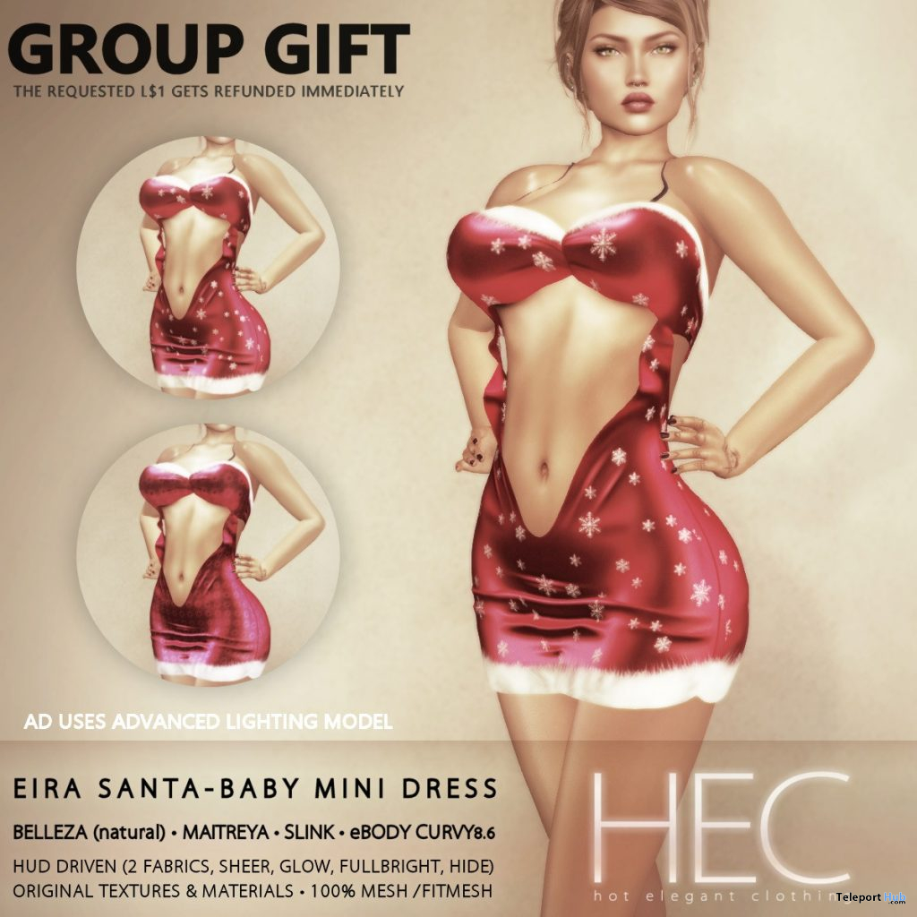 Eira Santa Baby Mini Dress Christmas 2019 Group Gift HEC - Teleport Hub - teleporthub.com