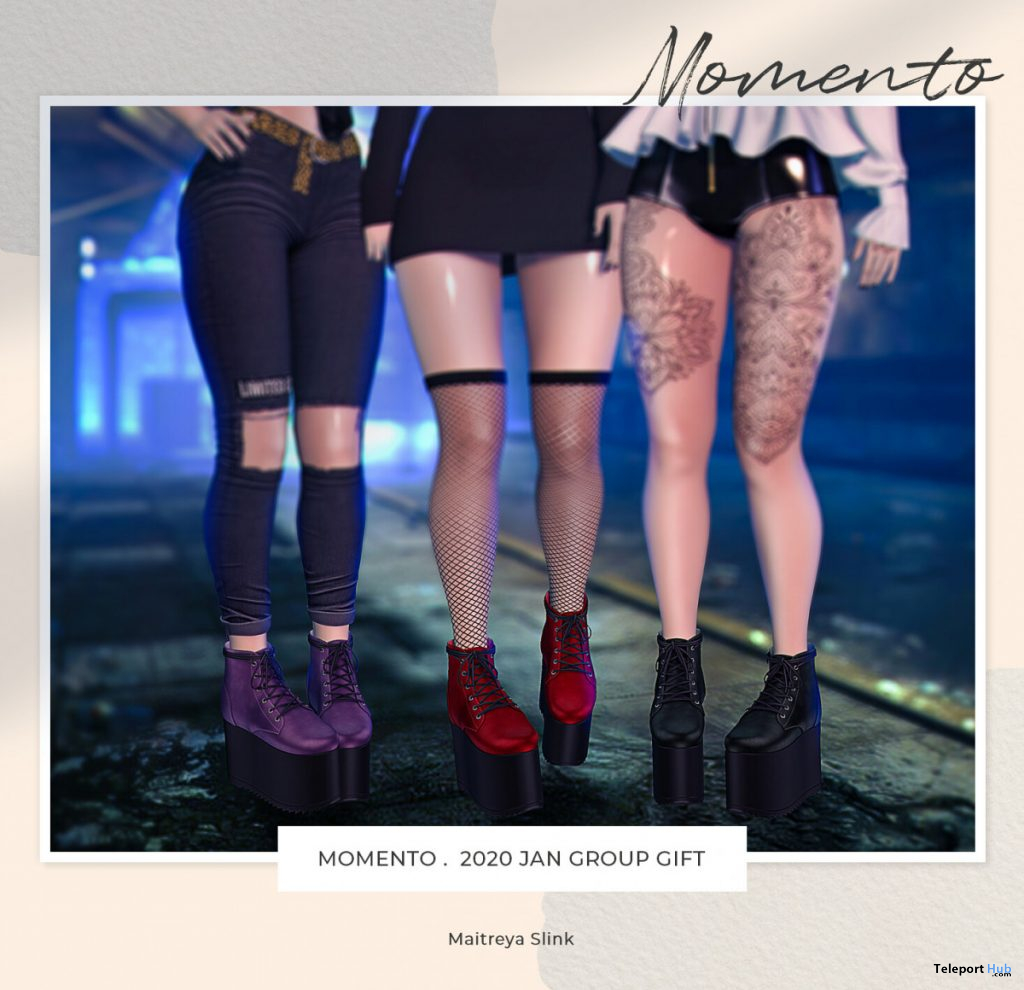 Platform Shoes January 2020 Group Gift by Momento - Teleport Hub - teleporthub.com
