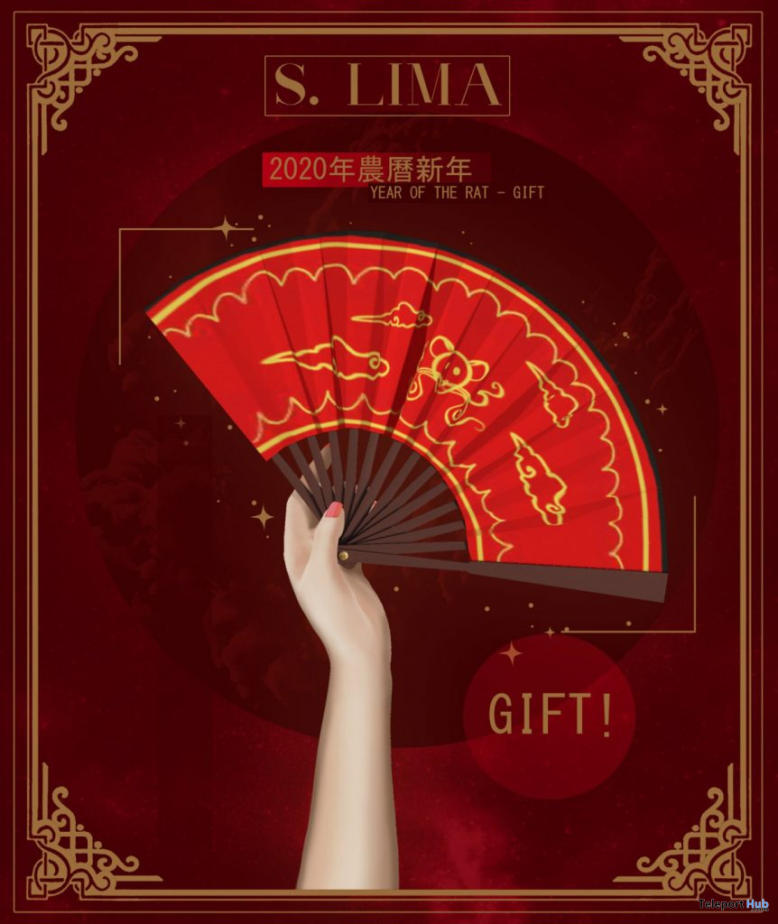 Year of The Rat Hand Fan The Level Event January 2020 Gift by S. Lima - Teleport Hub - teleporthub.com