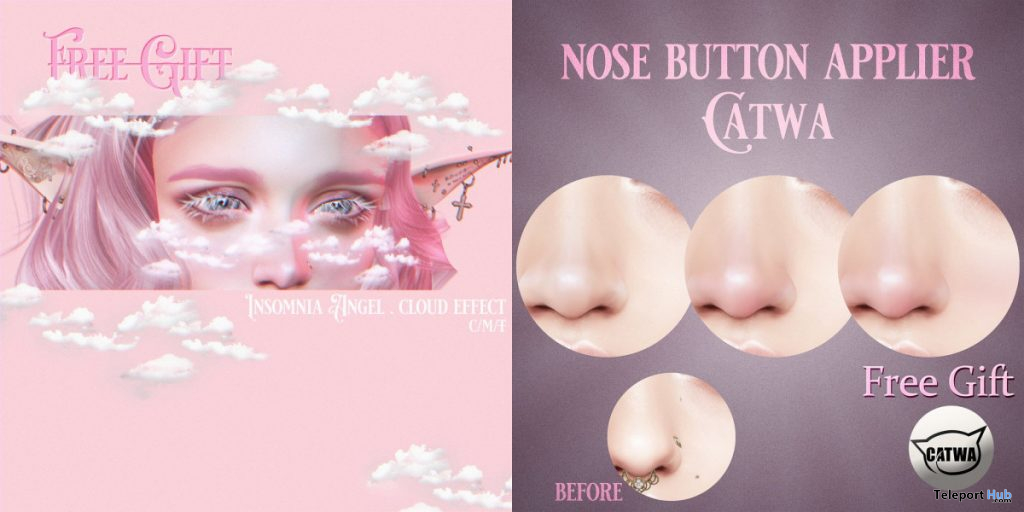 Cloud Effect & Nose Button Applier For Catwa Head January 2020 Gift by Insomnia Angel - Teleport Hub - teleporthub.com