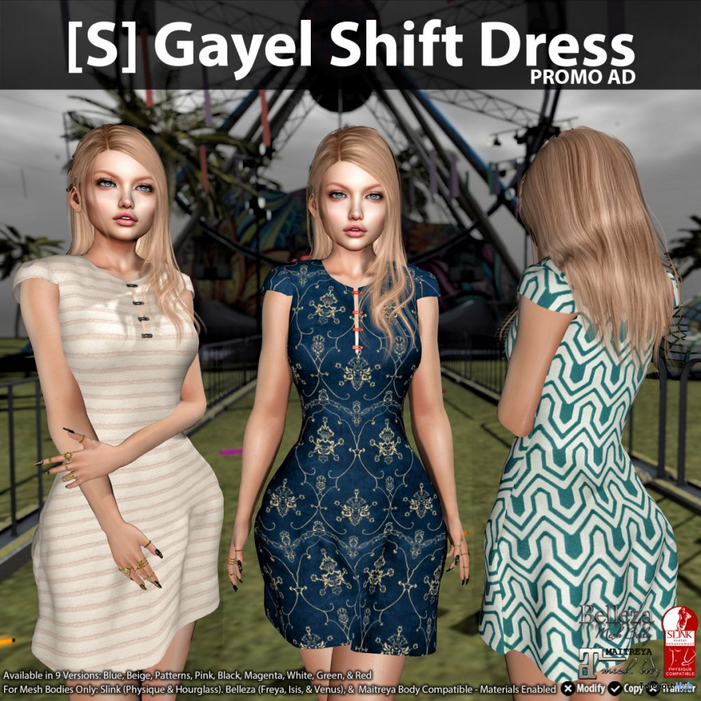 New Release: [S] Gayel Shift Dress by [satus Inc] - Teleport Hub - teleporthub.com
