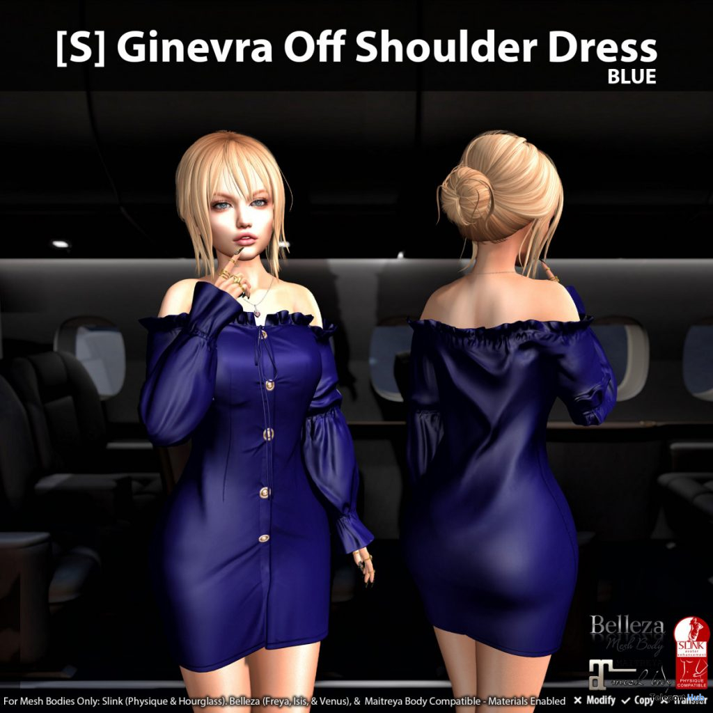 New Release: [S] Ginevra Off Shoulder Dress by [satus Inc] - Teleport Hub - teleporthub.com