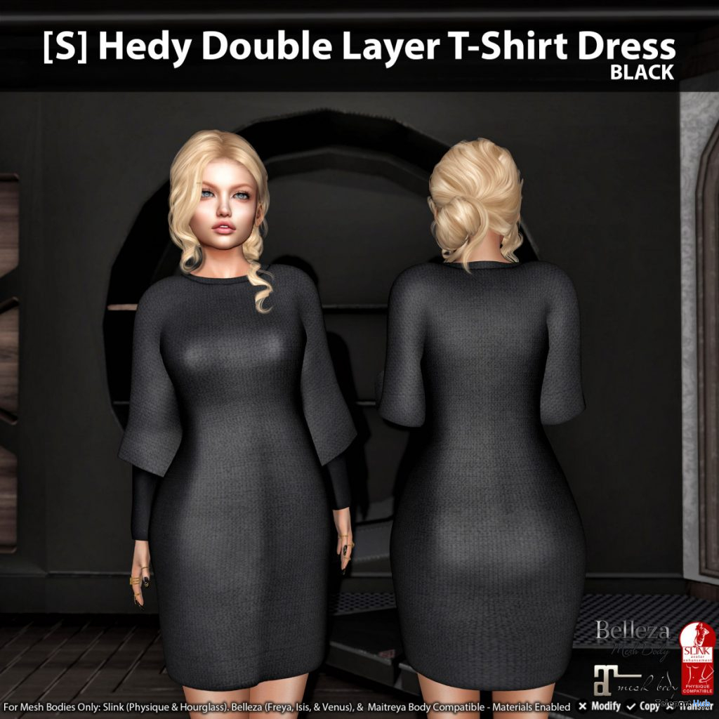 New Release: [S] Hedy Double Layer T-Shirt Dress by [satus Inc] - Teleport Hub - teleporthub.com
