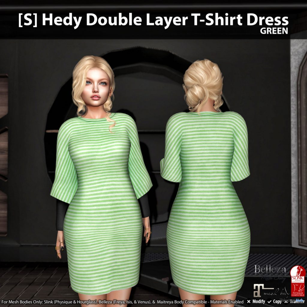 New Release: [S] Hedy Double Layer T-Shirt Dress by [satus Inc] - Teleport Hub - teleporthub.com