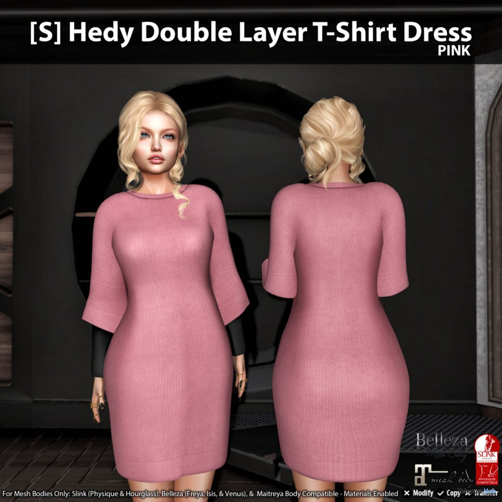New Release: [S] Hedy Double Layer T-Shirt Dress by [satus Inc] - Teleport Hub - teleporthub.com