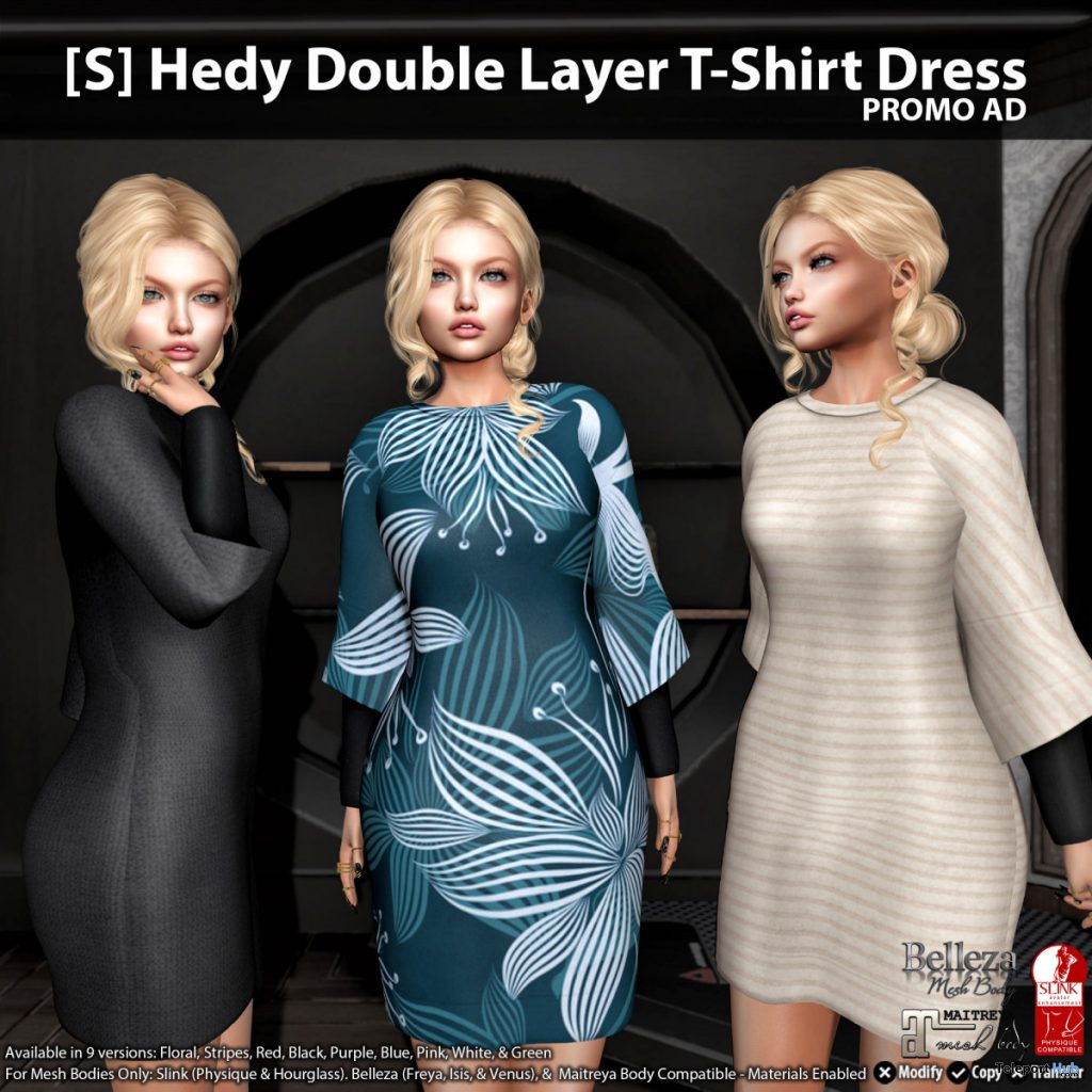 New Release: [S] Hedy Double Layer T-Shirt Dress by [satus Inc] - Teleport Hub - teleporthub.com