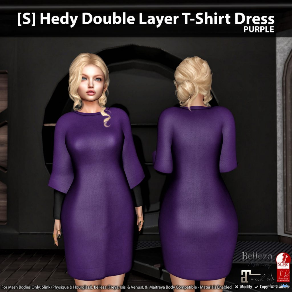 New Release: [S] Hedy Double Layer T-Shirt Dress by [satus Inc] - Teleport Hub - teleporthub.com