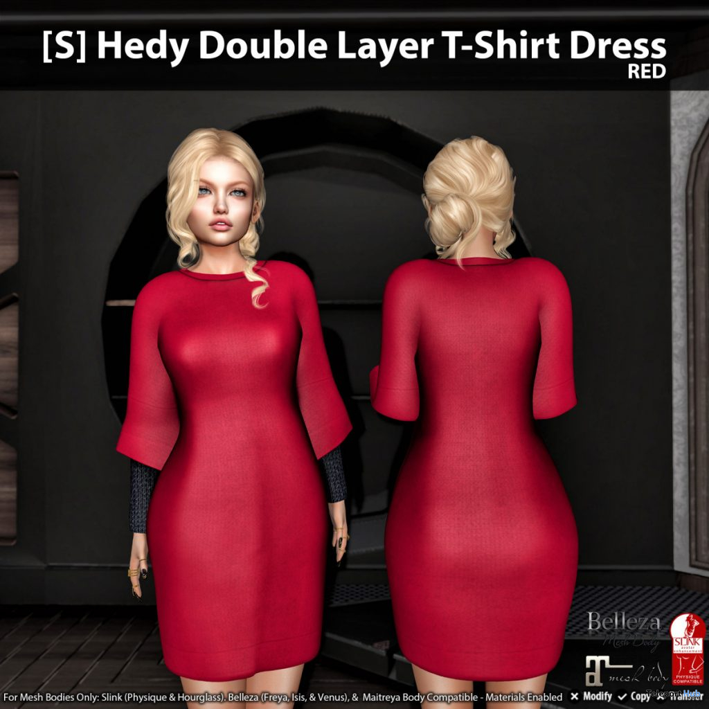 New Release: [S] Hedy Double Layer T-Shirt Dress by [satus Inc] - Teleport Hub - teleporthub.com