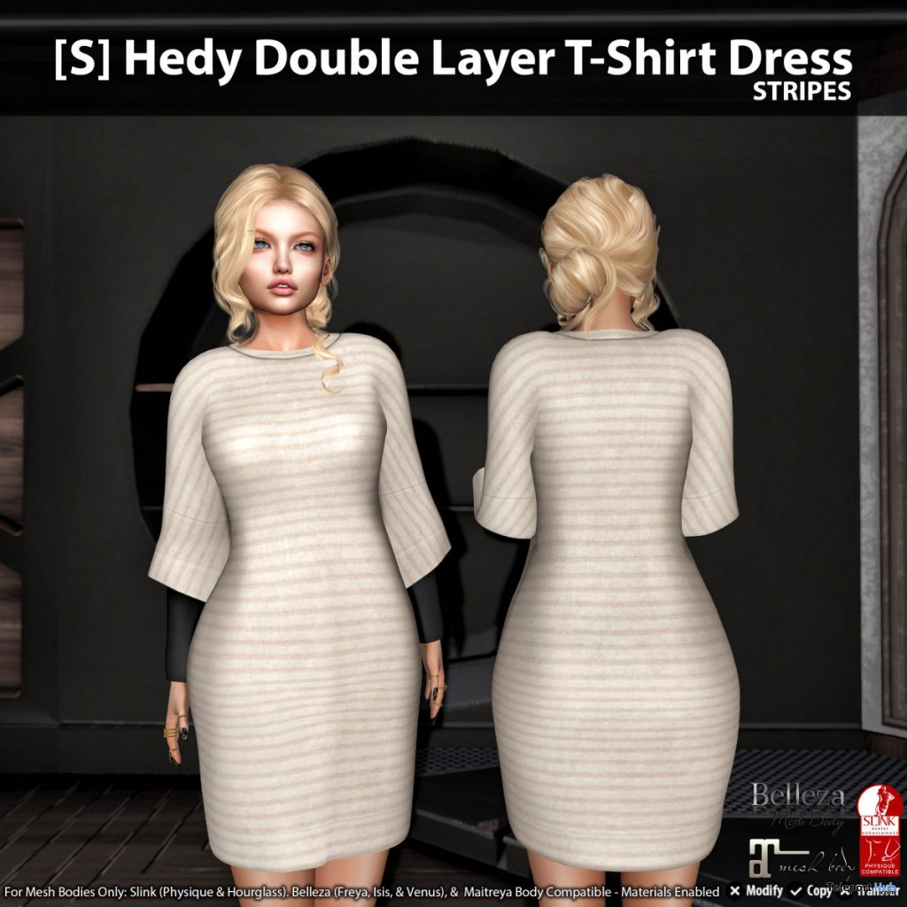 New Release: [S] Hedy Double Layer T-Shirt Dress by [satus Inc] - Teleport Hub - teleporthub.com