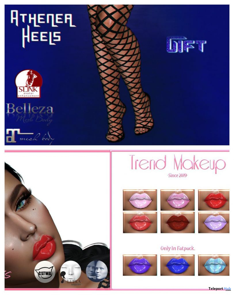 Sassy Lip Gloss Mix Palette Fatpack & Athenea Heels Black January 2020 Group Gift by Trend Makeup - Teleport Hub - teleporthub.com