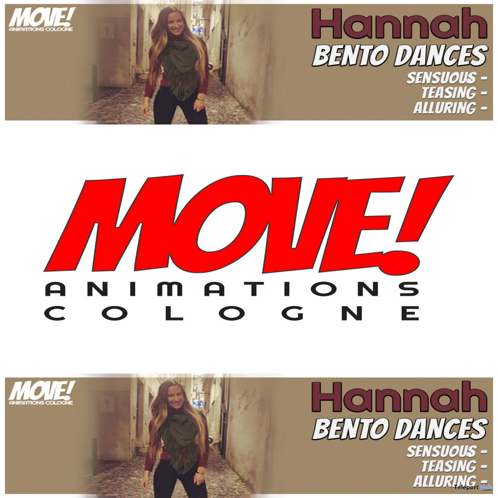  New Release: Hannah Bento Dance Pack by MOVE! Animations Cologne - Teleport Hub - teleporthub.com