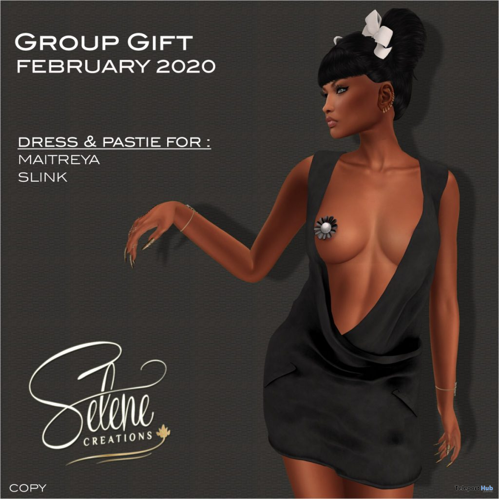 Deep Cleavage Cut Dress February 2020 Group Gift by Selene Creations - Teleport Hub - teleporthub.com