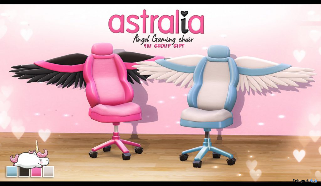Angel Gaming Chair February 2020 Group Gift by Astralia - Teleport Hub - teleporthub.com