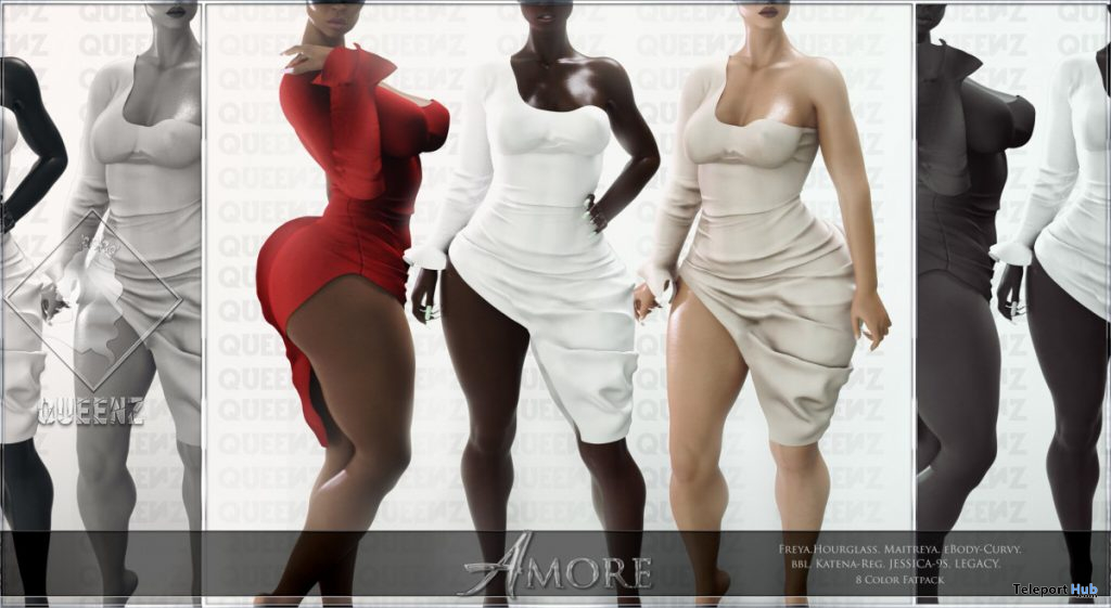 Amore Dress February 2020 Group Gift by QUEENZ - Teleport Hub - teleporthub.com