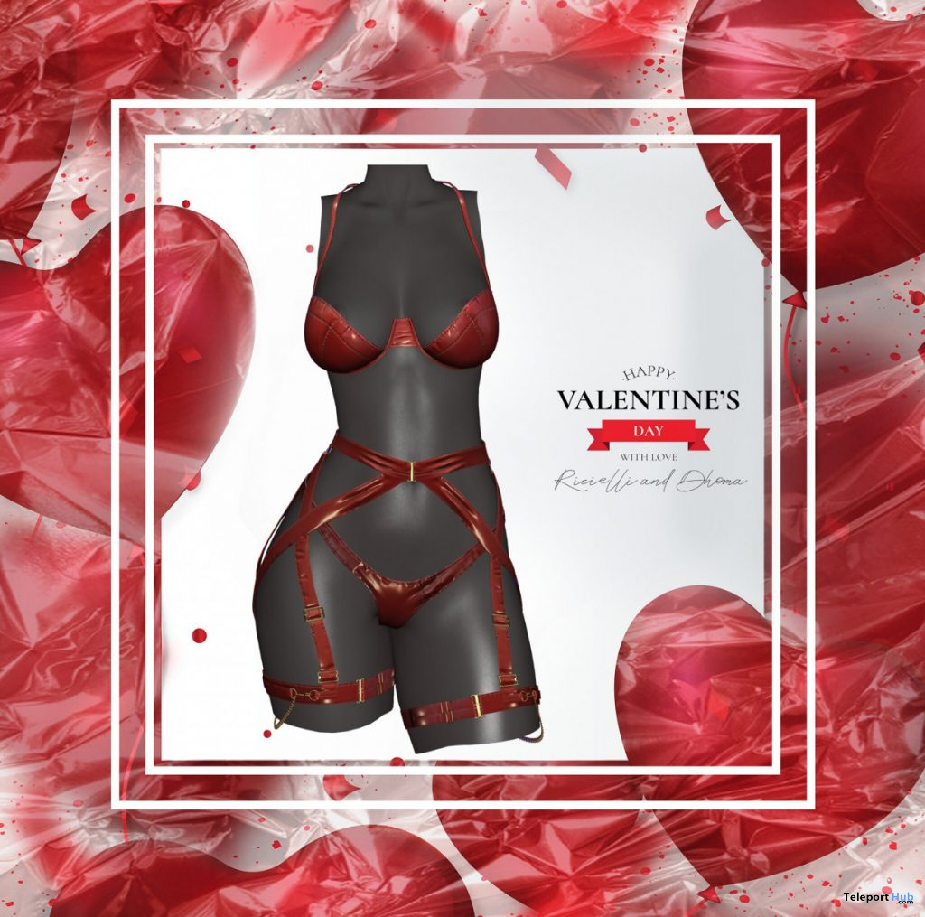 Lyanna Lingerie Red February 2020 Gift by Dhoma - Teleport Hub - teleporthub.com