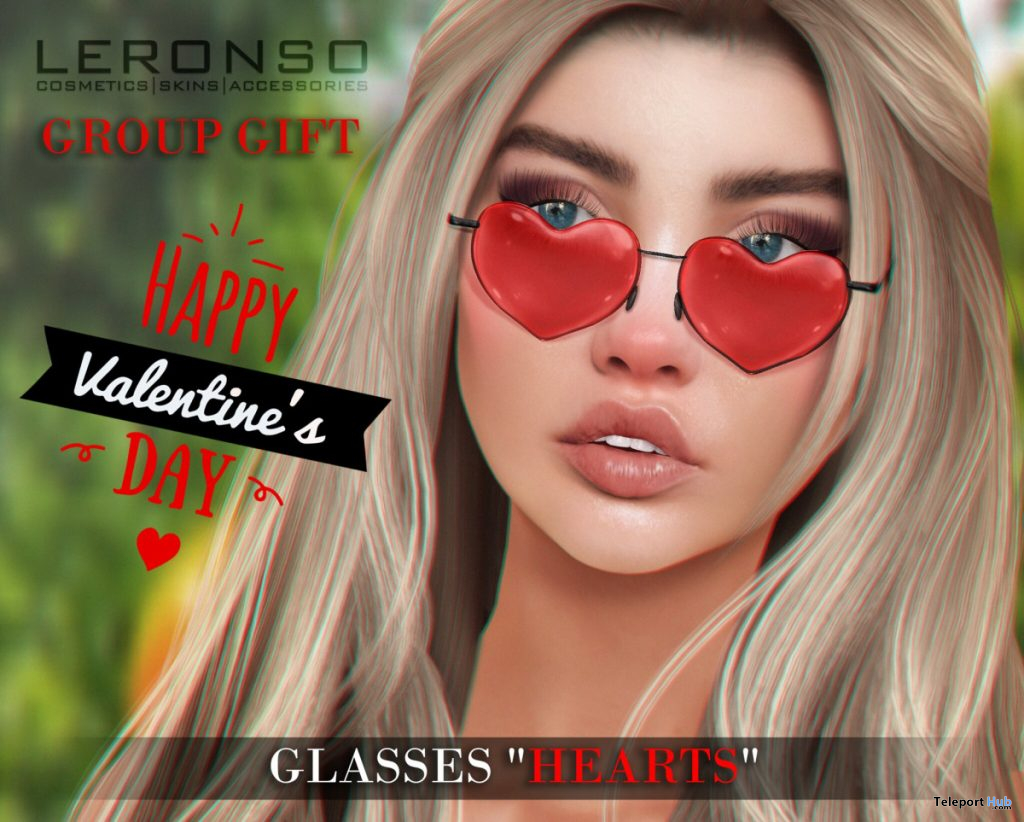 Hearts Glasses February 2020 Group Gift by LERONSO skins - Teleport Hub - teleporthub.com