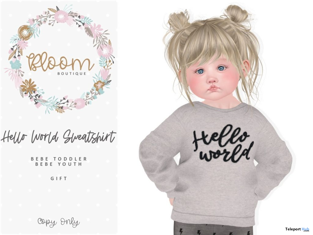 Hello World Sweatshirt February 2020 Group Gift by Bloom Boutique - Teleport Hub - teleporthub.com