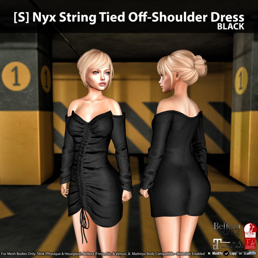 New Release: [S] Nyx String Tied Off-Shoulder Dress by [satus Inc] - Teleport Hub - teleporthub.com