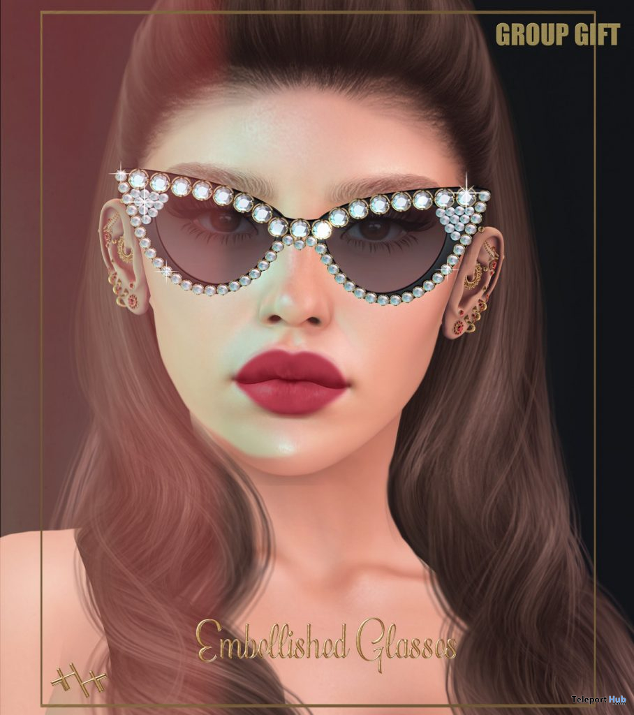 Embellished Glasses March 2020 Group Gift by Hilly Haalan - Teleport Hub - teleporthub.com