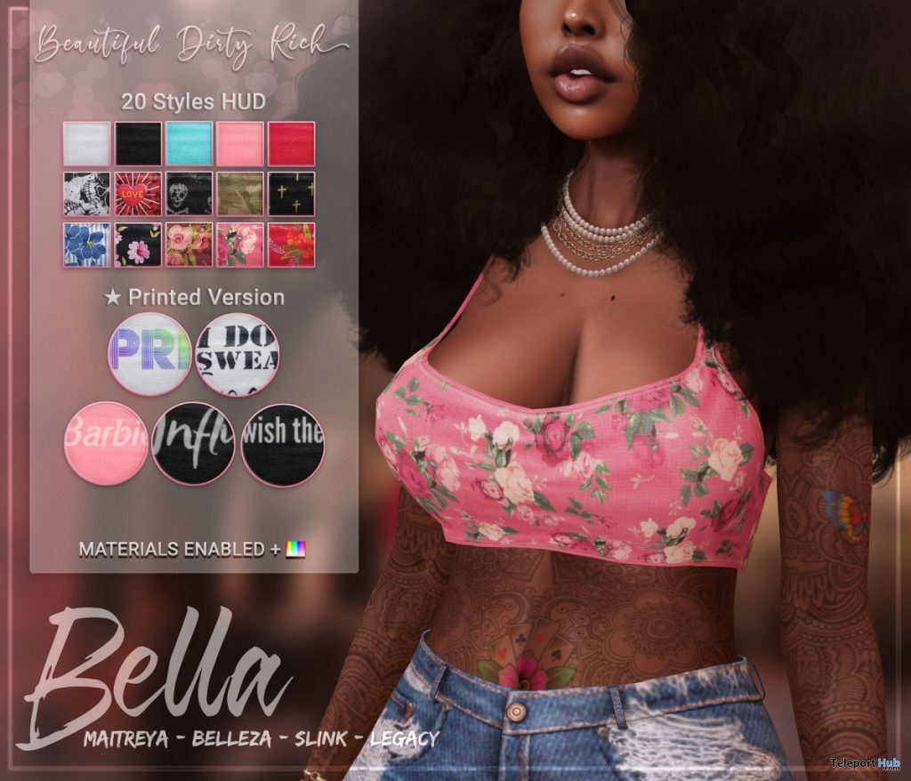 Bella Cropped Tank Top Fatpack March 2020 Gift by Beautiful Dirty Rich - Teleport Hub - teleporthub.com