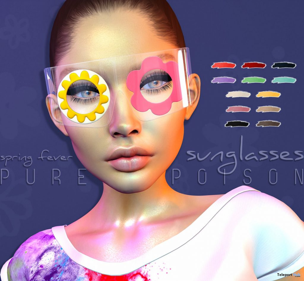 Spring Fever Sunglasses March 2020 Group Gift by Pure Poison - Teleport Hub - teleporthub.com