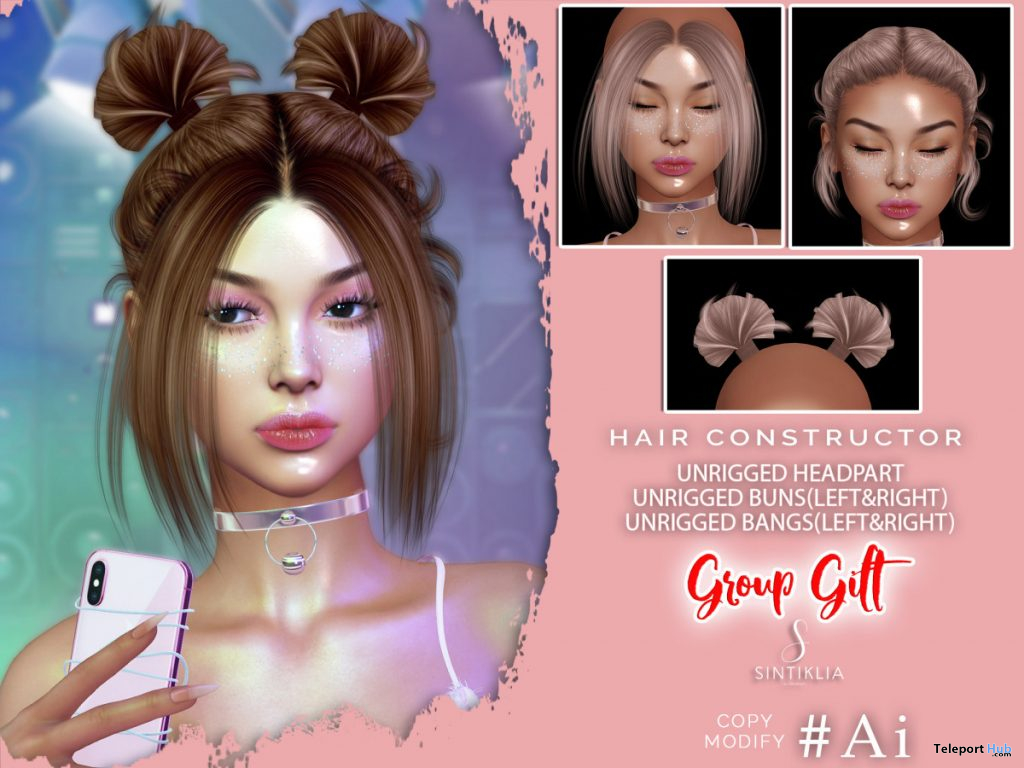 Hair Constructor Ai March 2020 Group Gift by Sintiklia - Teleport Hub - teleporthub.com