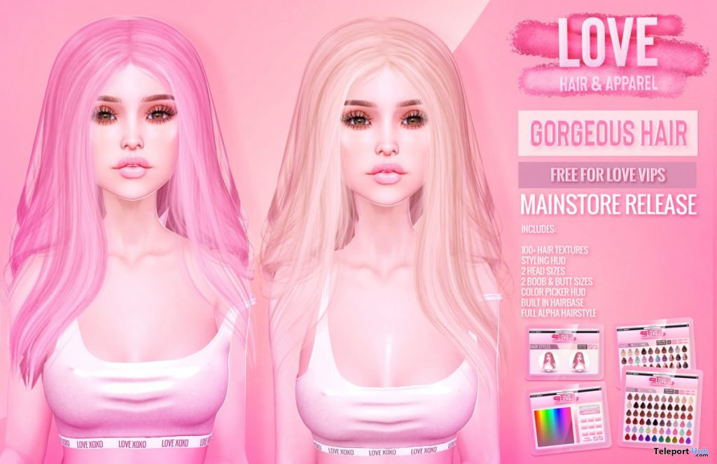 Gorgeous Hair Fatpack March 2020 Group Gift by Love Hair & Apparel - Teleport Hub - teleporthub.com