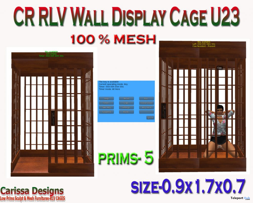 RLV Wall Display Cage U23 March 2020 Group Gift by Carissa Designs - Teleport Hub - teleporthub.com