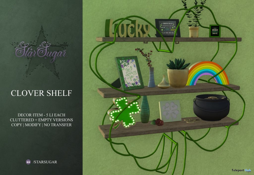 The Clover Shelf March 2020 Group Gift by Star Sugar - Teleport Hub - teleporthub.com