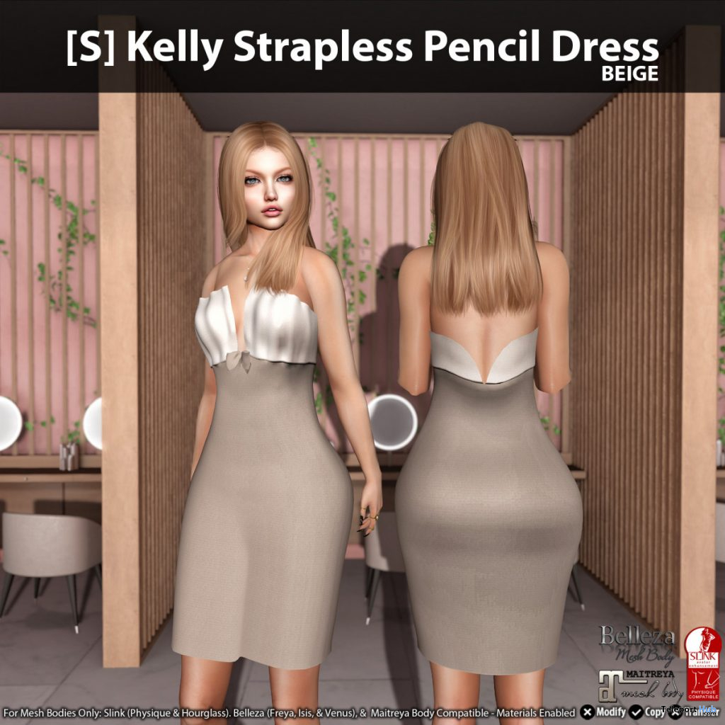 New Release: [S] Kelly Strapless Pencil Dress by [satus Inc] - Teleport Hub - teleporthub.com