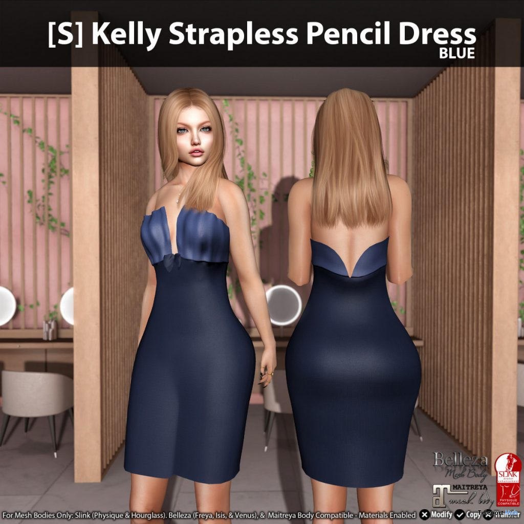New Release: [S] Kelly Strapless Pencil Dress by [satus Inc] - Teleport Hub - teleporthub.com