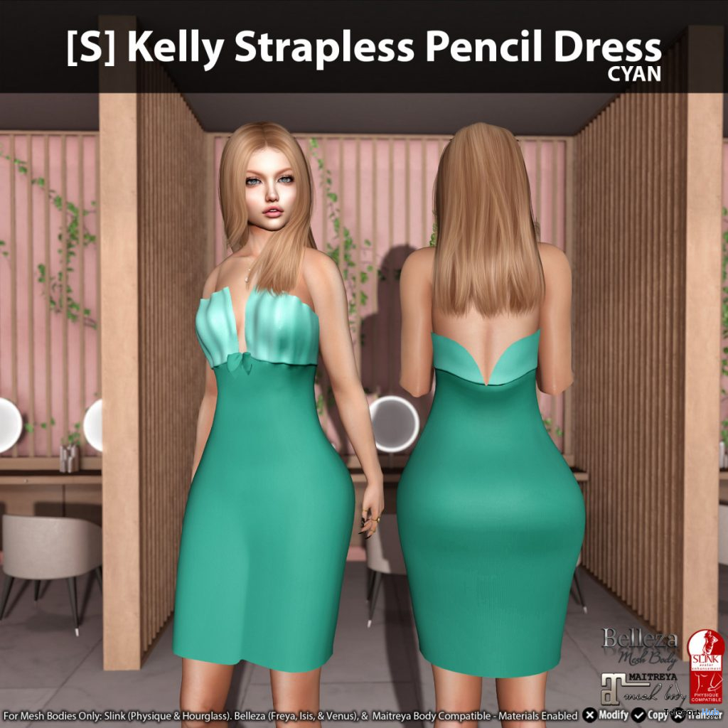 New Release: [S] Kelly Strapless Pencil Dress by [satus Inc] - Teleport Hub - teleporthub.com
