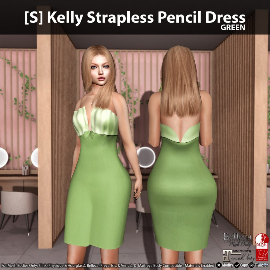 New Release: [S] Kelly Strapless Pencil Dress by [satus Inc] - Teleport Hub - teleporthub.com