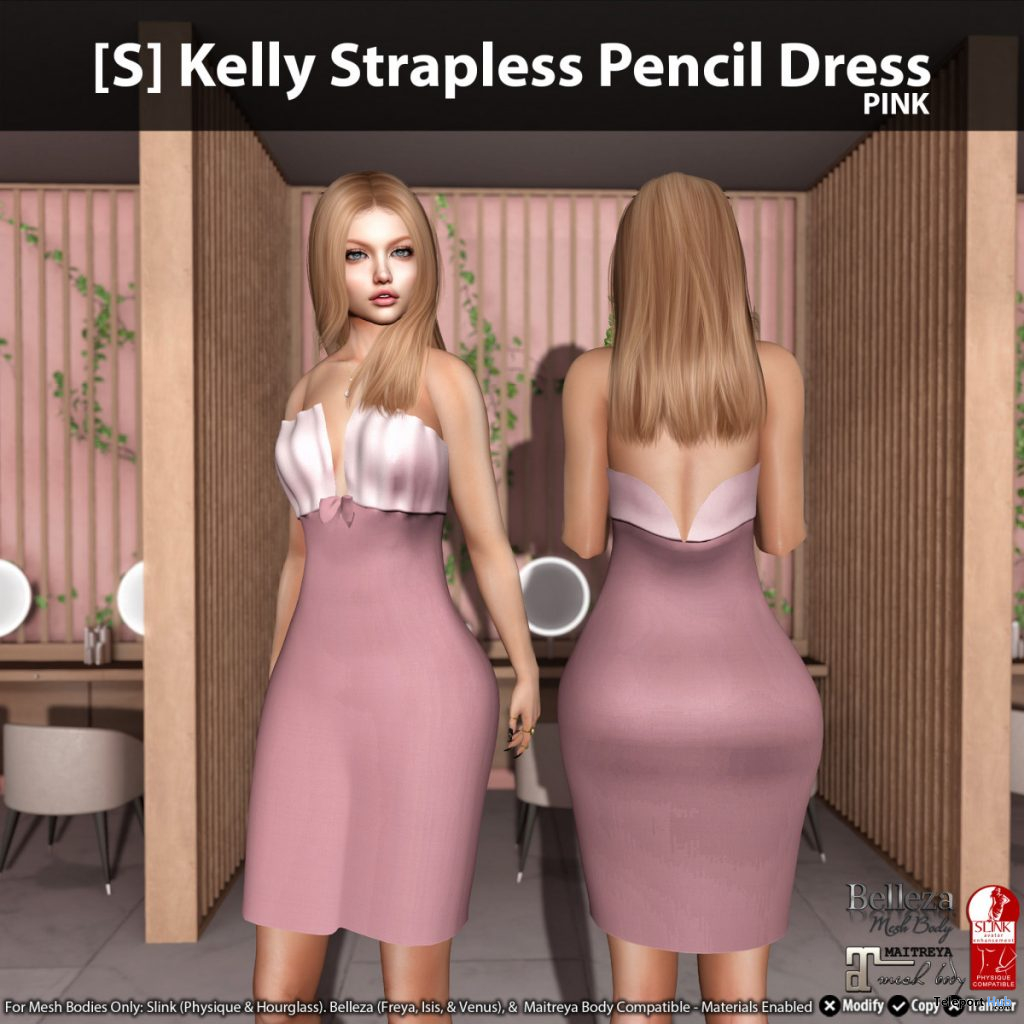 New Release: [S] Kelly Strapless Pencil Dress by [satus Inc] - Teleport Hub - teleporthub.com