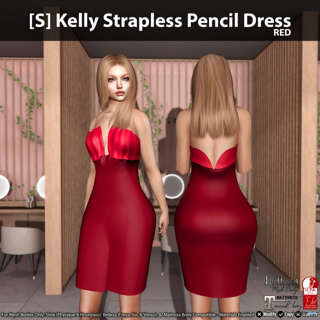 New Release: [S] Kelly Strapless Pencil Dress by [satus Inc] - Teleport Hub - teleporthub.com