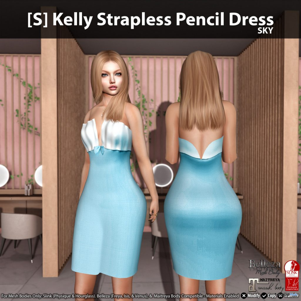 New Release: [S] Kelly Strapless Pencil Dress by [satus Inc] - Teleport Hub - teleporthub.com