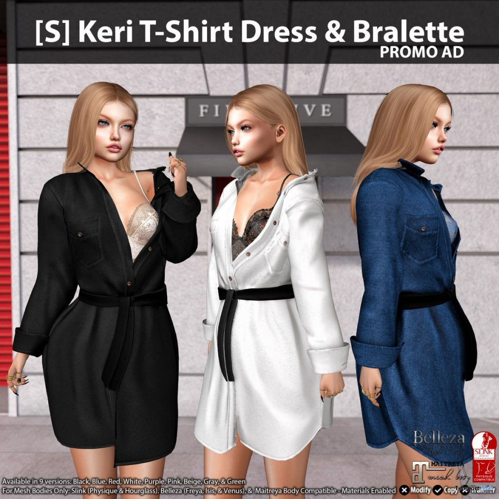 New Release: [S] Keri T-Shirt Dress & Bralette by [satus Inc] - Teleport Hub - teleporthub.com