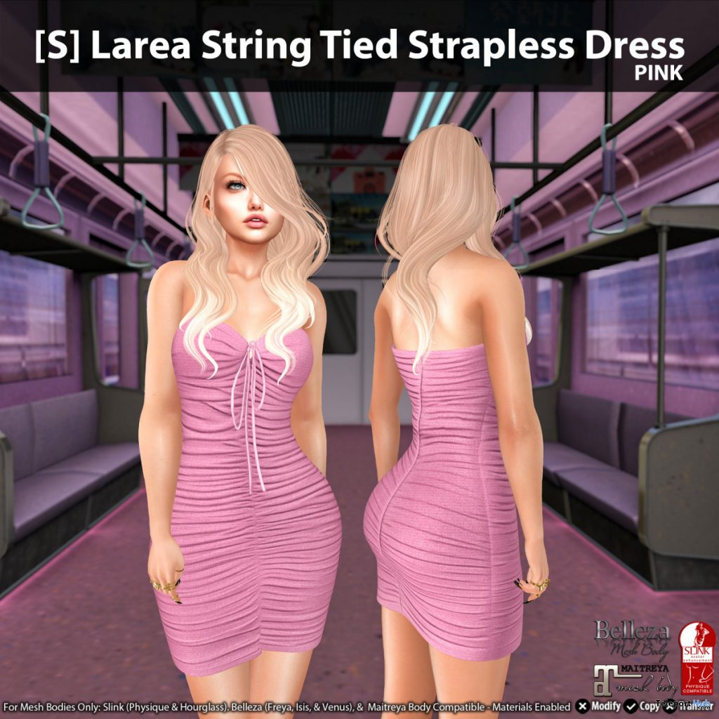 New Release: [S] Larea String Tied Strapless Dress by [satus Inc] - Teleport Hub - teleporthub.com