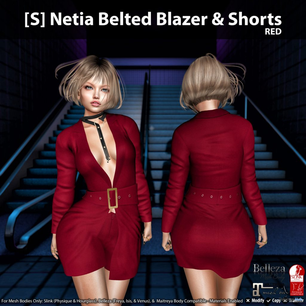 New Release: [S] Netia Belted Blazer & Shorts by [satus Inc] - Teleport Hub - teleporthub.com