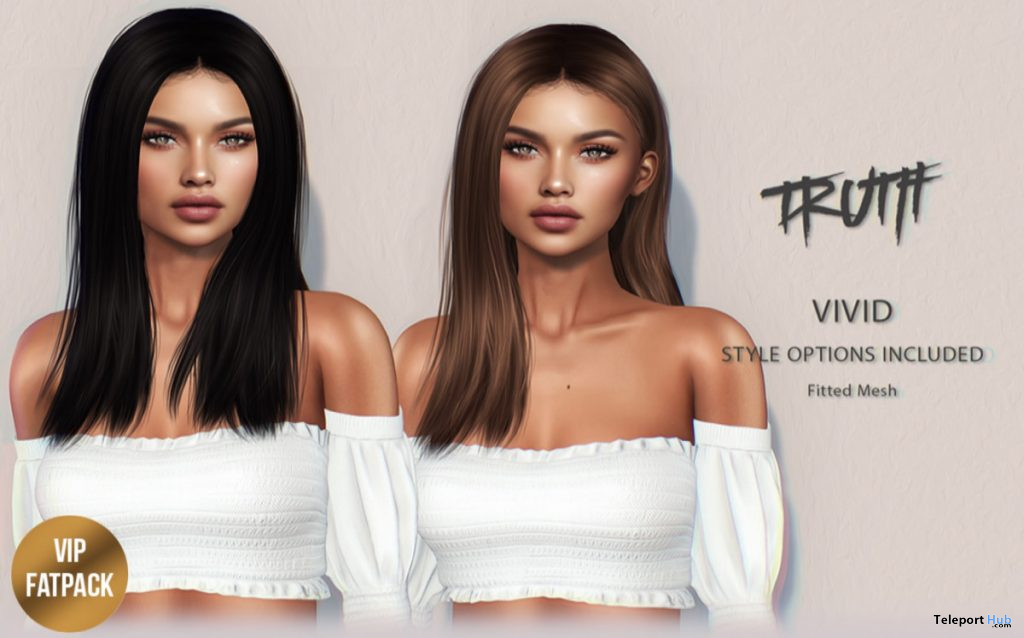 Vivid Hair Fatpack With Style HUD Group Gift by TRUTH HAIR - Teleport Hub - teleporthub.com