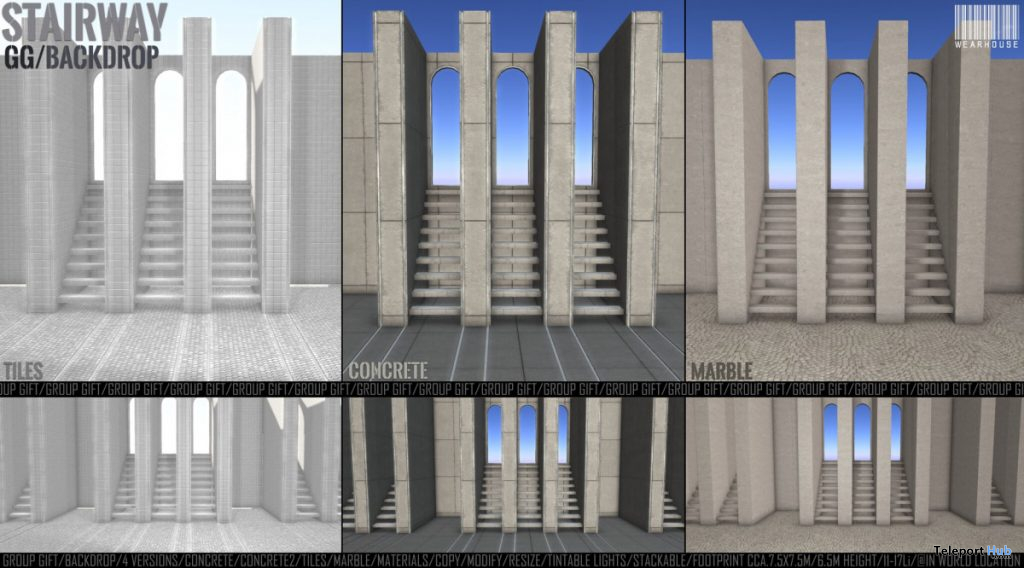 Stairway Backdrop April 2020 Group Gift by Wearhouse - Teleport Hub - teleporthub.com