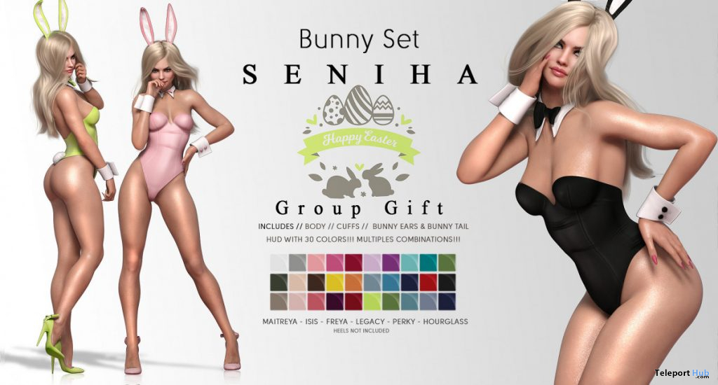 Bunny Set April 2020 Group Gift by Seniha Originals - Teleport Hub - teleporthub.com