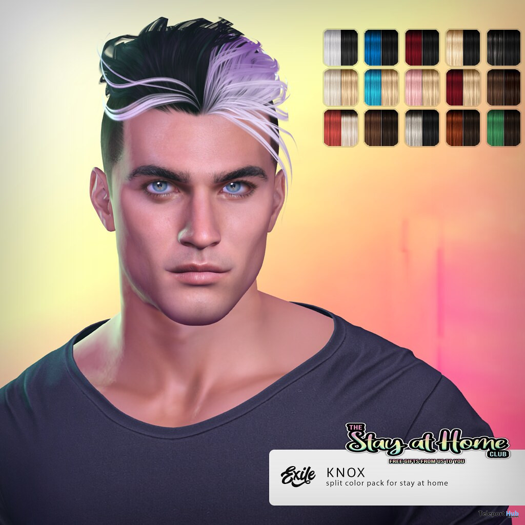 Knox Split Hair Color Pack April 2020 Gift by Exile - Teleport Hub - teleporthub.com
