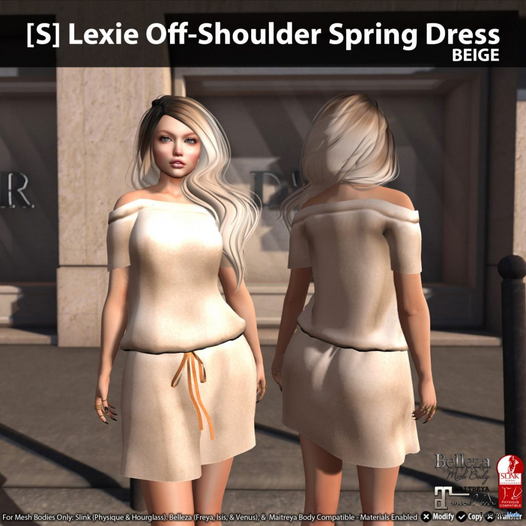 New Release: [S] Lexie Off-Shoulder Spring Dress by [satus Inc] - Teleport Hub - teleporthub.com