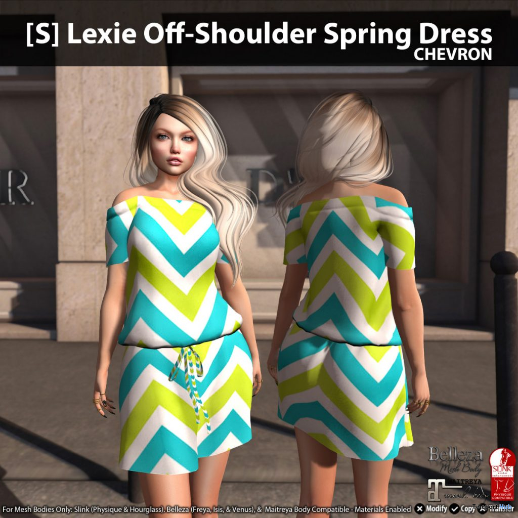 New Release: [S] Lexie Off-Shoulder Spring Dress by [satus Inc] - Teleport Hub - teleporthub.com