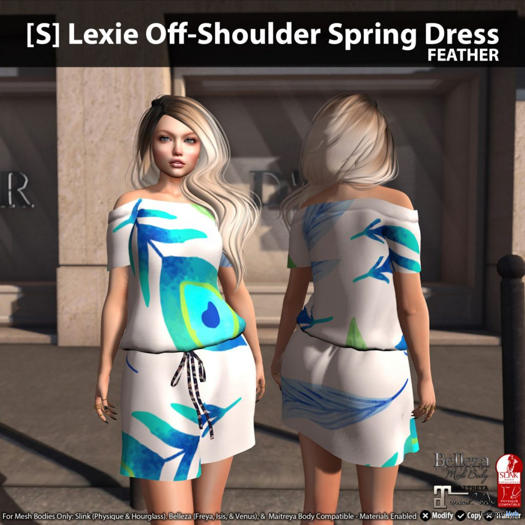 New Release: [S] Lexie Off-Shoulder Spring Dress by [satus Inc] - Teleport Hub - teleporthub.com