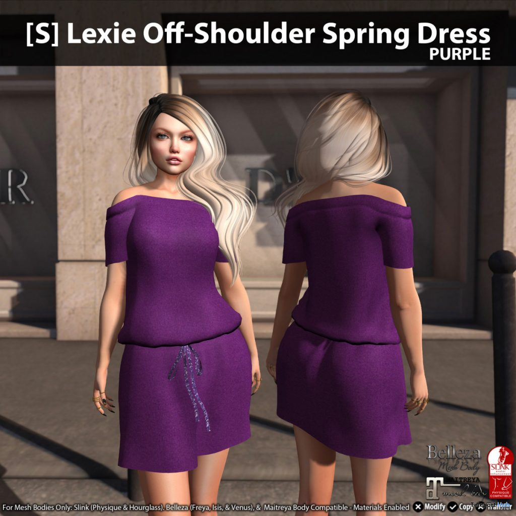 New Release: [S] Lexie Off-Shoulder Spring Dress by [satus Inc] - Teleport Hub - teleporthub.com
