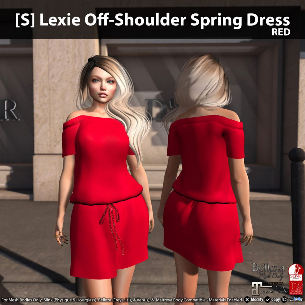 New Release: [S] Lexie Off-Shoulder Spring Dress by [satus Inc] - Teleport Hub - teleporthub.com