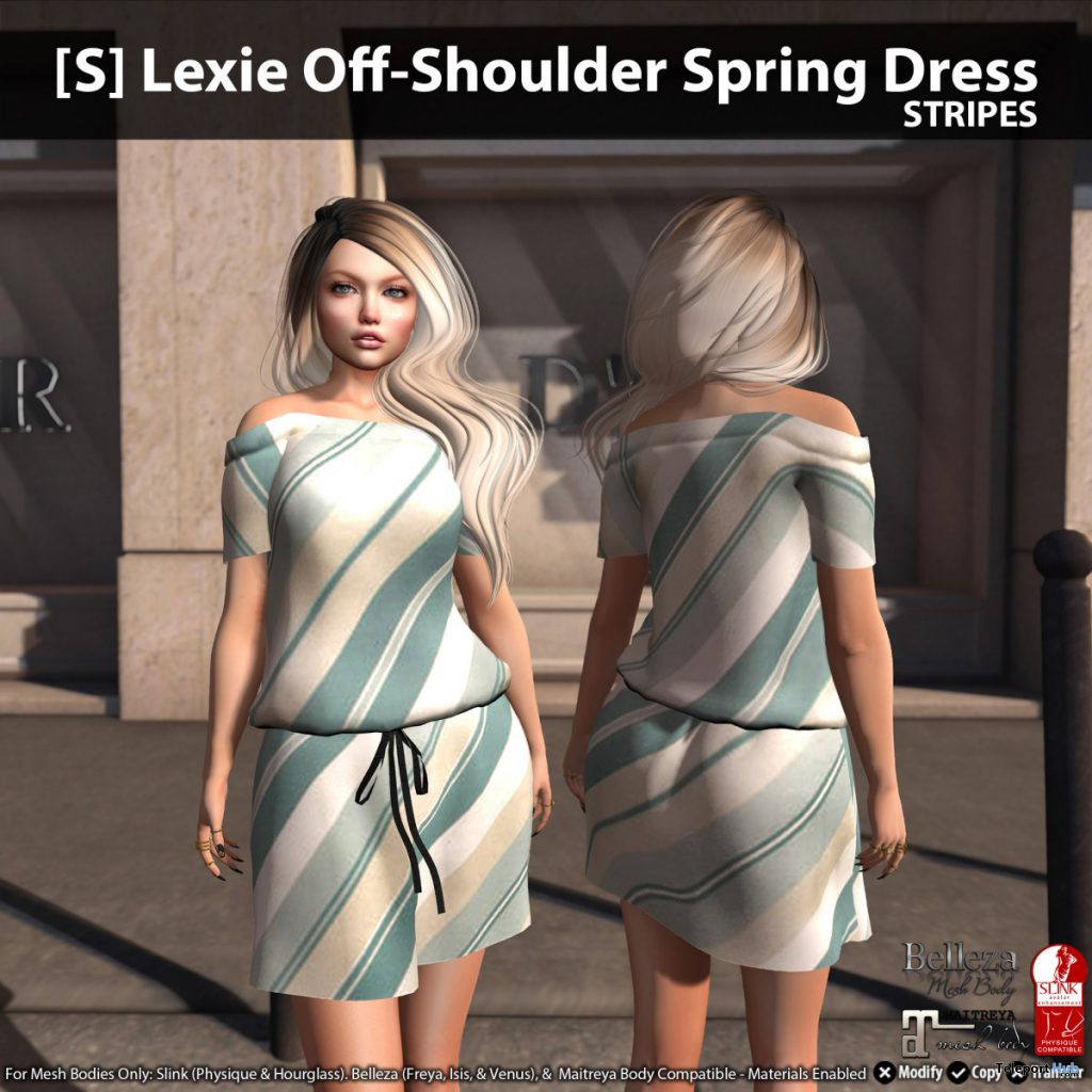 New Release: [S] Lexie Off-Shoulder Spring Dress by [satus Inc] - Teleport Hub - teleporthub.com