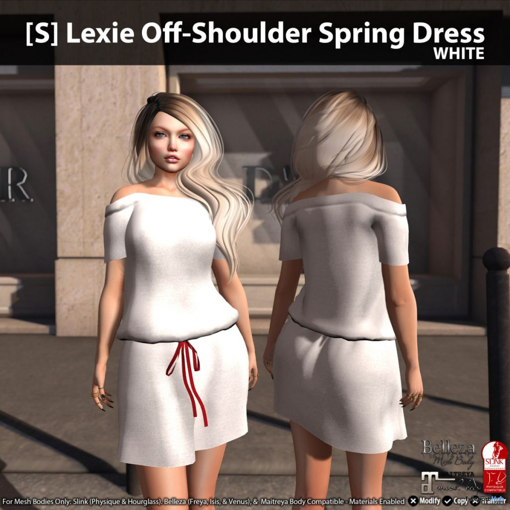 New Release: [S] Lexie Off-Shoulder Spring Dress by [satus Inc] - Teleport Hub - teleporthub.com